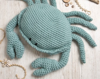 Hester Crab Animal Crochet Kit. Amigurumi Crochet Kit. Seaside Crochet Kit. Easy Crochet Crab Pattern By Wool Couture Company