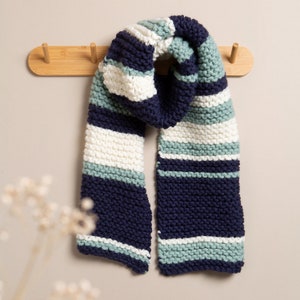 Garter Stripe Scarf Knitting Kit | Beginner Knit Project | Learn To Knit Pattern By Wool Couture