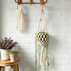 Beaded Plant Hanger Macrame Kit by Wool Couture
