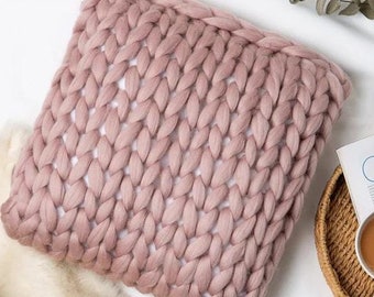 Giant Cushion Knitting Kit.  Easy Knitting Kit to Make a Cushion Knitting Pattern By Wool Couture