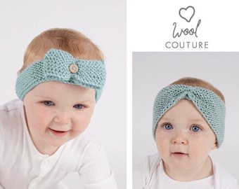 Stickmönster för babypannband i PDF-format | Lätt att ladda ner stickmönster för baby | Enkel nivå | Mönster från Wool Couture