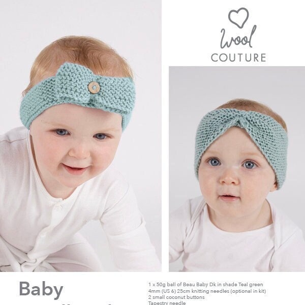 Baby Headbands Knitting Pattern PDF | Easy To Download Baby Knitting Pattern | Easy Level | Pattern By Wool Couture