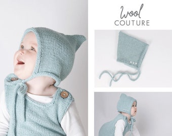 Patrón de tejido para gorro de duendecillo para bebé (PDF) / Patrón de tejido para bebé fácil de descargar / Nivel fácil / Patrón de Wool Couture