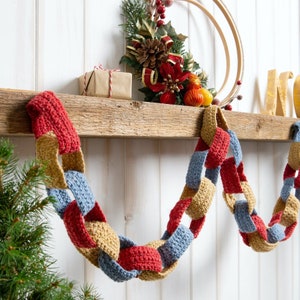 Kit uncinetto con catenella di carta natalizia / Decorazioni per feste fatte a mano / Uncinetto per principianti / Kit di artigianato natalizio di Wool Couture