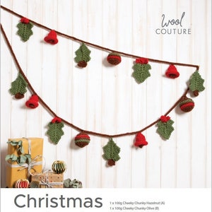 Christmas Garland Knitting PDF Pattern | Christmas Knitting Pattern PDF | Holidays PDF Knitting Pattern By Wool Couture