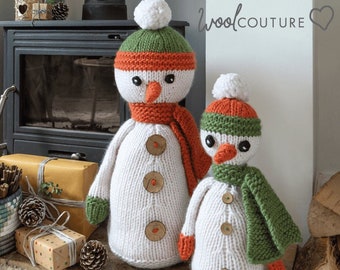 Weihnachten Schneemänner PDF Strickanleitung | Weihnachten Strickanleitung PDF | Urlaub PDF Strickanleitung von Wool Couture