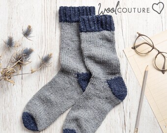 Socks Knitting Pattern PDF. Intermediate Level Knitting. Colour Pop Socks Knitting Pattern By Wool Couture.