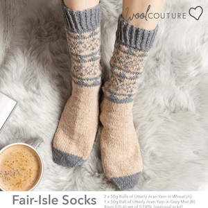 Fair Isle Socks Knitting PDF Pattern. Socks Knitting Download. Winter Holiday Socks Pattern By Wool Couture