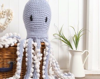 Animal Knitting Kit. Robyn the Octopus Intermediate Level Knitting Kit. Giant Amigurumi Knitting Pattern By Wool Couture