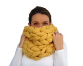 Chunky knitted Scarf, 30+ colours Giant Extreme Infinity chain scarf, Super chunky bulky scarf, knitting Merino, chunky yarn  M045
