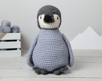 Mr Penguin Giant Crochet Kit. Oversized amigurumi penguin. Crochet pattern. Animal crochet kit by Wool Couture