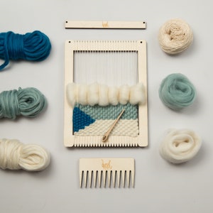 Weaving Loom Kit. Small rectangular lap loom. Learn to frame weave, tapestry. Beginners learn to weave. image 3