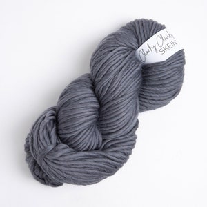 Granite Grey Super Chunky Yarn. Cheeky Chunky Yarn by Wool Couture. 200g Skein Chunky Yarn in Granite Grey Silver. Pure Merino Wool. image 1