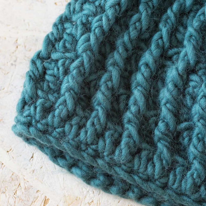 Pompom Hat Crochet Kit. Melanie Pom Pom Hat Intermediate Crochet Pattern. Crochet with Wool Couture. image 6