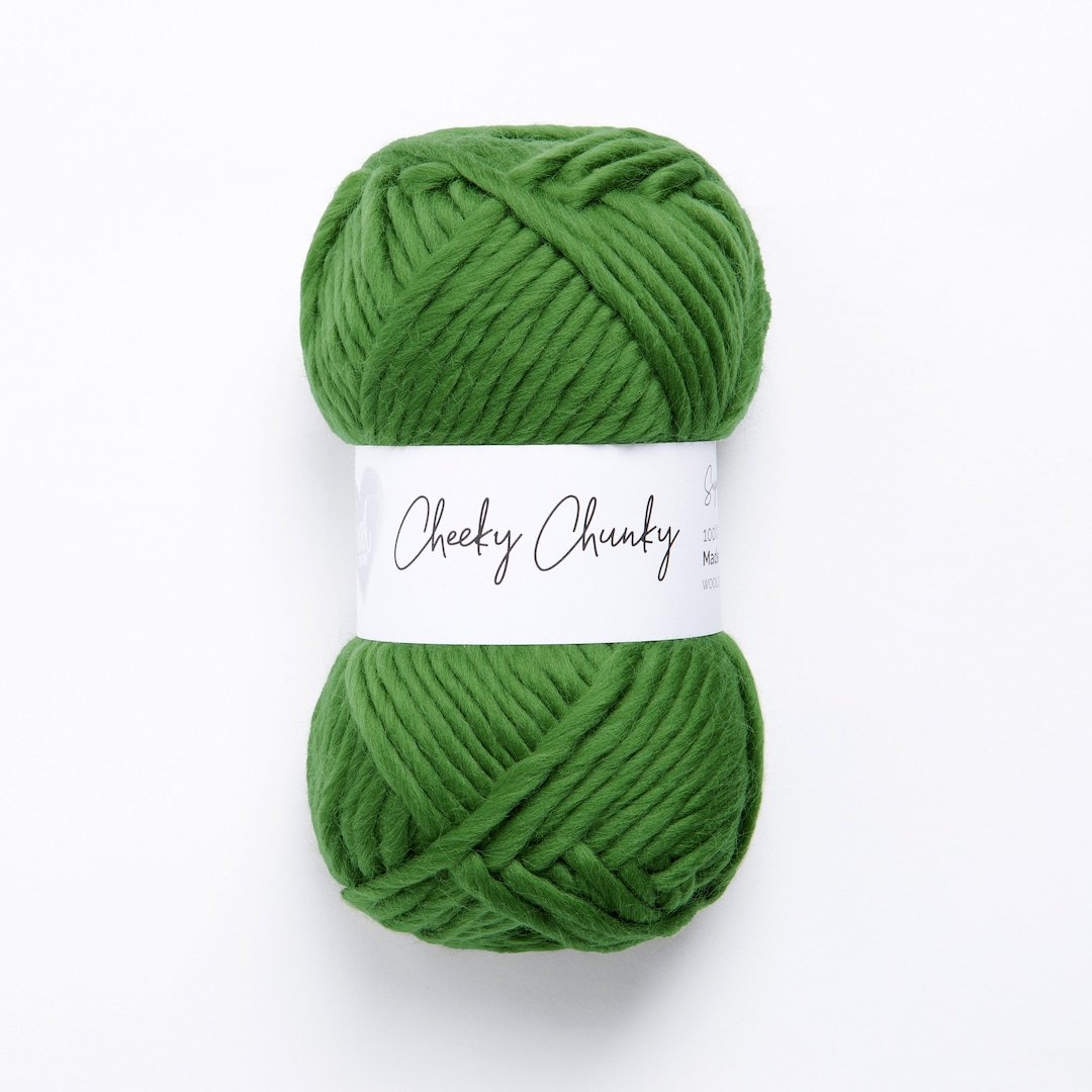 Forest Green Super Chunky Yarn. Cheeky Chunky Yarn by Wool Couture. 100g  Ball Chunky Yarn in Forest Green. Pure Merino Wool. 