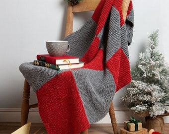 Christmas Square Blanket Knitting Kit | Beginners Knitting Kit | Festive Blanket Pattern By Wool Couture