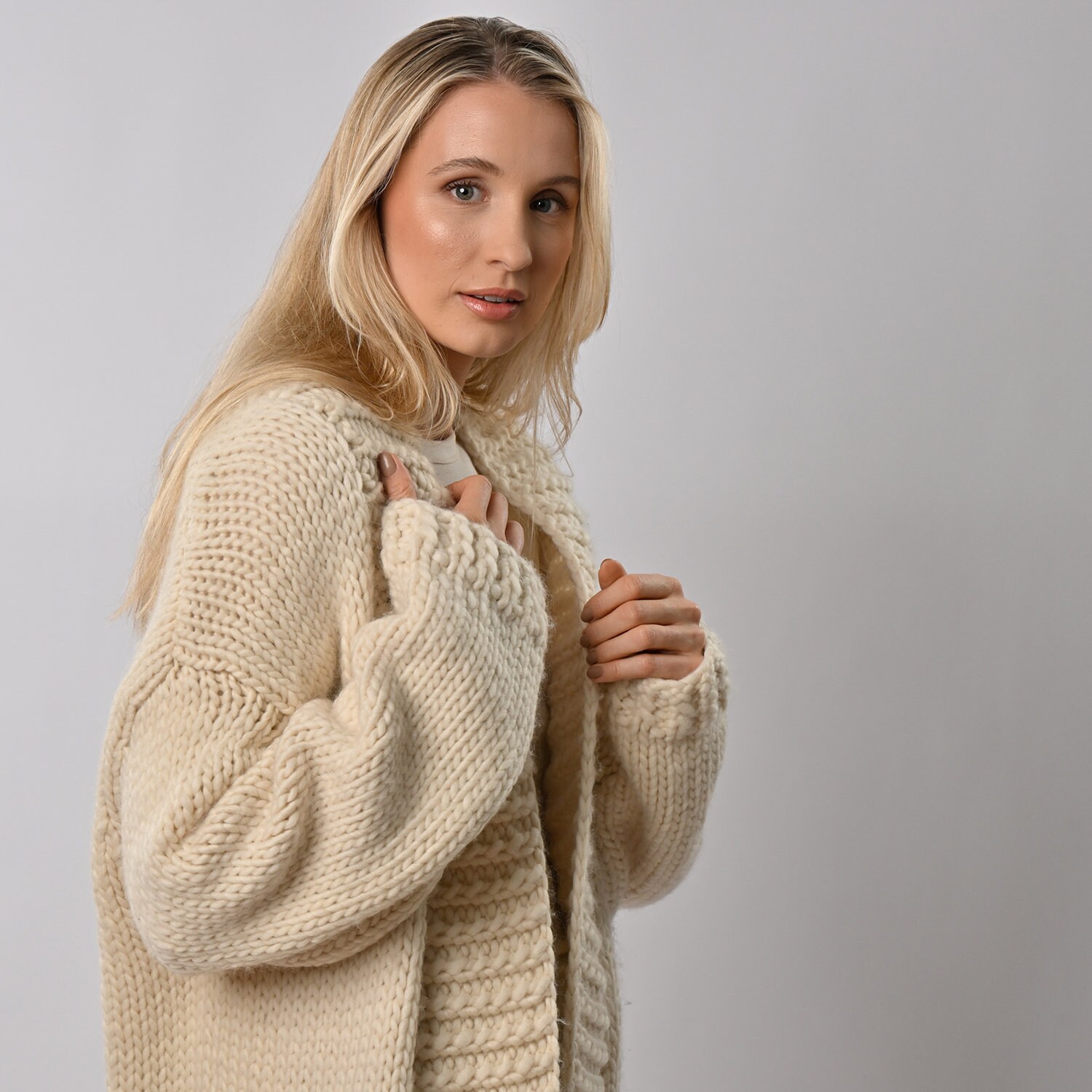 Long Cardigan Knitting Kit. Easy 