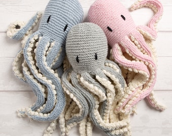 Robyn Octopus Knitting Kit. Amigurumi Octopus. Animal knitting kit. Easy knitting kit. Baby shower gift. Baby Pattern from Wool Couture