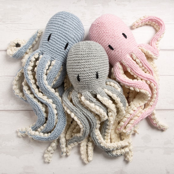 Kit de ganchillo para principiantes, paquete de inicio de ganchillo de  pulpo pequeño, Animal Adorable con relleno de hilo de 5 colores - AliExpress