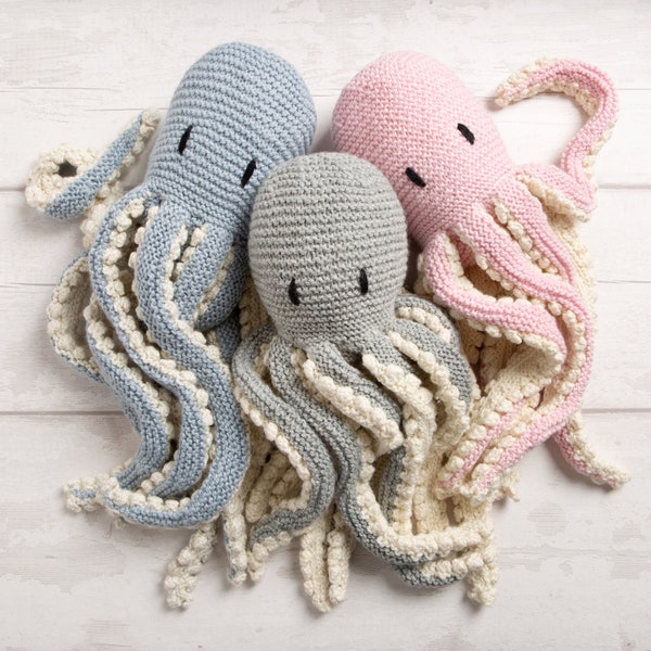 Robyn Octopus Knitting Kit. Amigurumi Octopus. Animal knitting kit. Easy knitting kit. Baby shower gift. Baby Pattern from Wool Couture