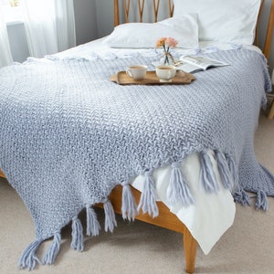 Chunky Knitted Blanket Kit. 60” X 40” Blanket. Weekender Merino Wool Blanket Pattern By Wool Couture.