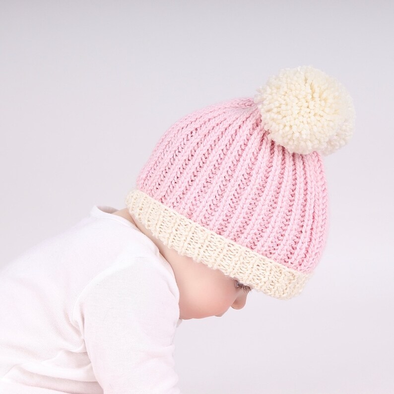 Baby Knitting Kit. Pompom Hat Knit Kit. Pom Pom Hat Knitting Etsy UK