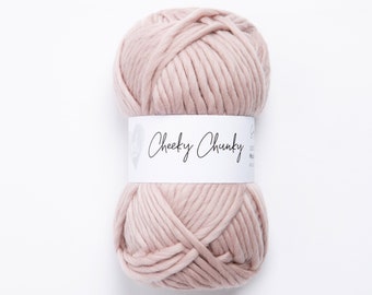 Mink Super Chunky Yarn.  Cheeky Chunky Yarn by Wool Couture. 100g Ball Chunky Yarn in Pink.  Pure Merino Wool.