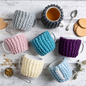 Beginner Cup Cosy Knitting Kit | Mug Warmer Knitted Kit | Pattern By Wool Couture