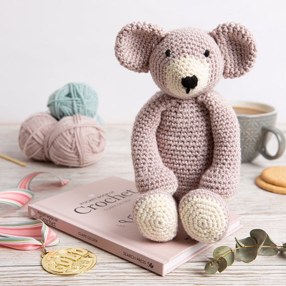 Teddy Bear Crochet Kit Crochet Pocket Book Easy Crochet Bear Gift Kit by  Wool Couture 