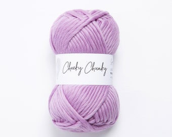 Hyacinth Super Chunky Yarn.  Cheeky Chunky Yarn by Wool Couture. 100g Ball Chunky Yarn in Lilac Purple.  Pure Merino Wool.