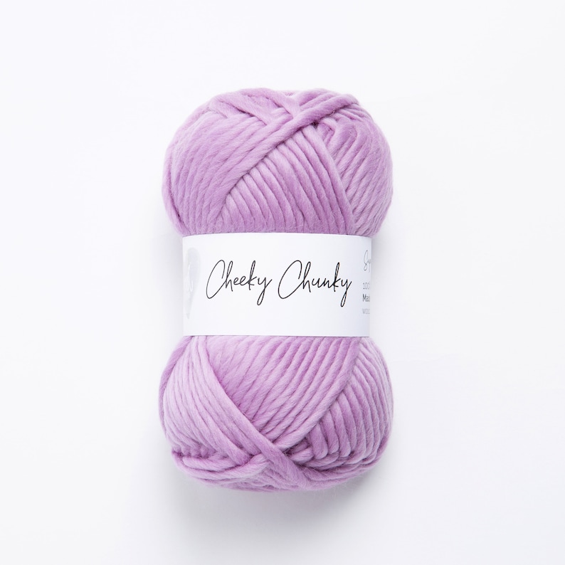 Hyacinth Super Chunky Yarn. Cheeky Chunky Yarn by Wool Couture. 100g Ball Chunky Yarn in Lilac Purple. Pure Merino Wool. image 1