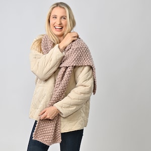 Beginner Scarf Knitting Kit | Easy Scarf Knit DIY | Seed Stitch Scarf Pattern By Wool Couture.