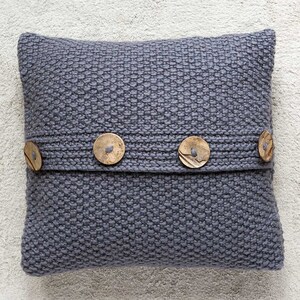 Cushion Knitting Kit. Seed Stitch Pillow Knit kit. Easy knitting pattern by Wool Couture. image 5