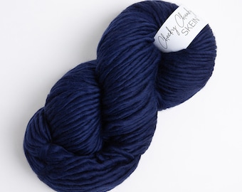 Oxford Blue Super Chunky Yarn. Cheeky Chunky Yarn by Wool Couture. 200g Skein Chunky Yarn in Dark Blue. Pure Merino Wool.