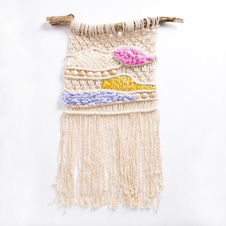 Beginners Macrame Weave Kit. Easy macrame wall hanging. Learn to weave. Learn to macrame with Wool Couture. image 2