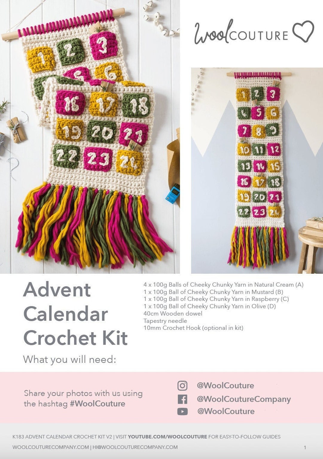 Christmas Advent Crochet PDF Pattern | Christmas Crochet Pattern PDF ...