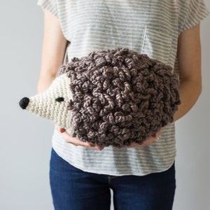 Hedgehog Crochet Kit. Giant Amigurumi Hedgehog Crochet Kit. Easy crochet pattern by Wool Couture