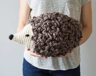 Hedgehog Crochet Kit. Giant Amigurumi Hedgehog Crochet Kit. Easy crochet pattern by Wool Couture