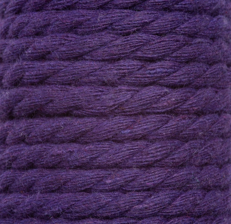 5mm Macrame Rope, Purple Macrame Cord, Cotton Twisted Cord, Cotton Braid, Cotton String, Make a Plant Hanger. Wall hanging image 3
