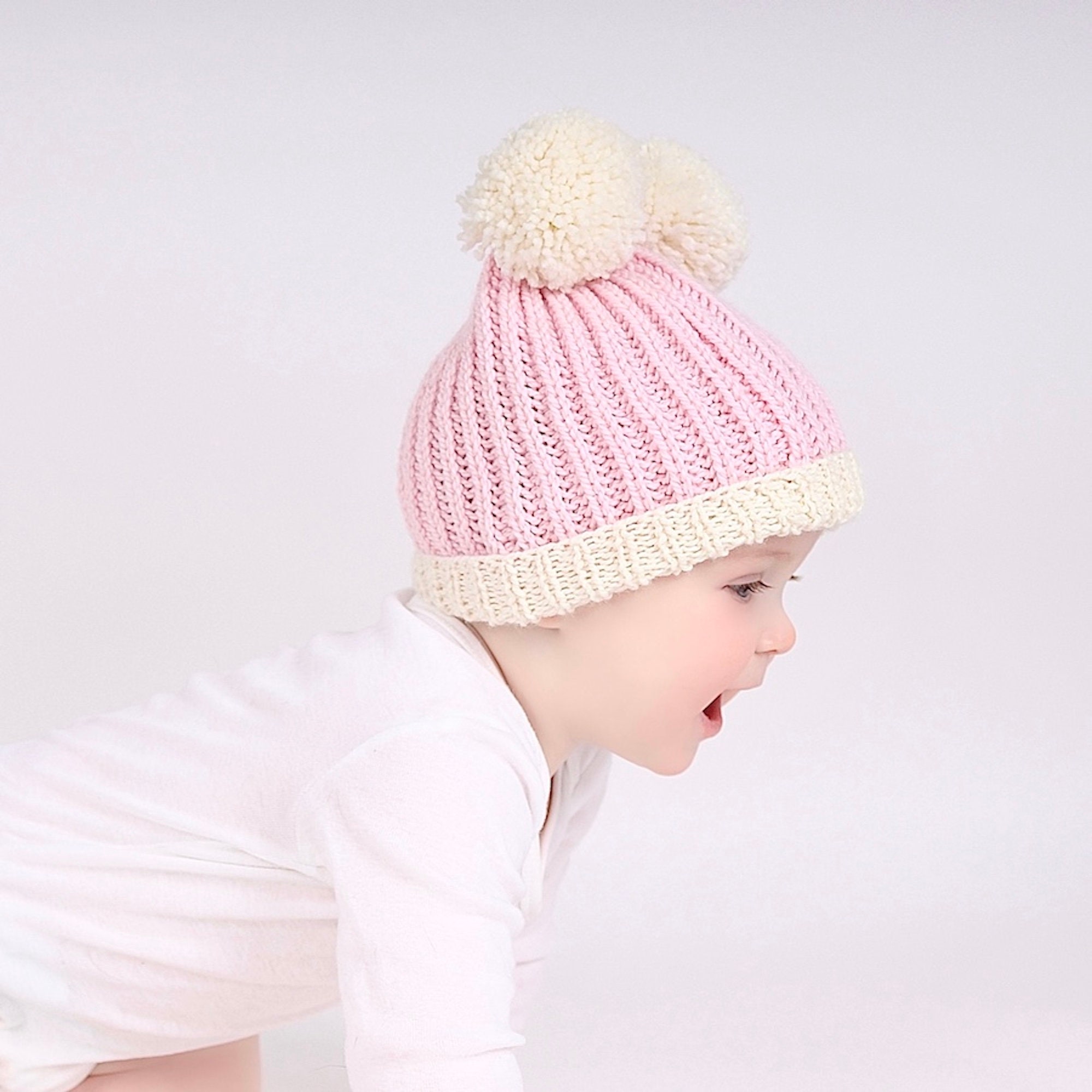 Baby Knitting Kit. Pompom Hat Knit Kit. Pom Pom Hat Knitting Etsy UK