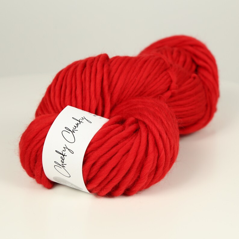 Red Super Chunky Yarn. Cheeky Chunky Yarn by Wool Couture. Etsy