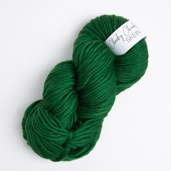 Forest Green Super Chunky Yarn. Cheeky Chunky Yarn by Wool Couture. 200g  Skein Chunky Yarn in Forest Green. Pure Merino Wool. 