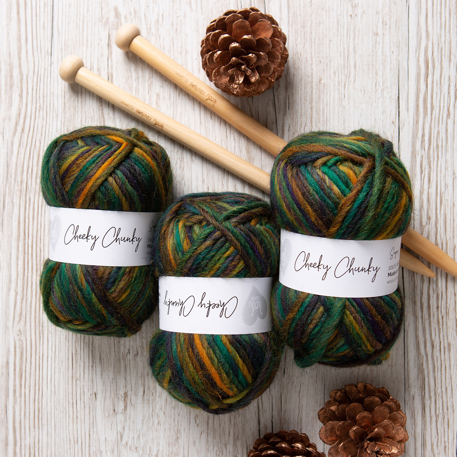 Cheeky Chunky Yarn Rainforest Twist 100g Ball 100 Merino Wool