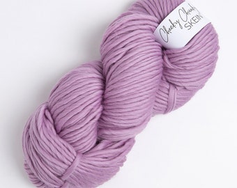 Hyacinth Super Chunky Yarn. Cheeky Chunky Yarn by Wool Couture. 200g Skein Chunky Yarn in Hyacinth Purple. Pure Merino Wool.