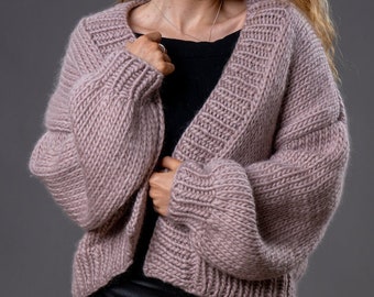 Bomber Cardigan Knitting Kit. Easy 