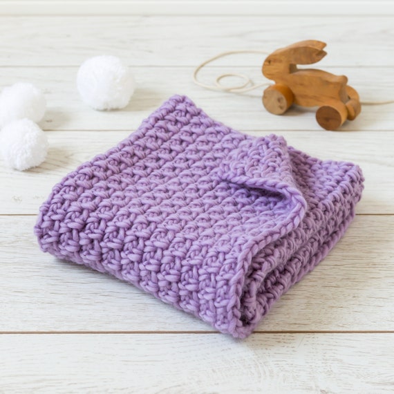 Baby Blanket Crochet Kit. DIY Baby Blanket Kit. Lucy Crochet Blanket Pattern  by Wool Couture. 