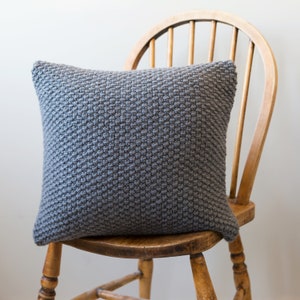Cushion Knitting Kit. Seed Stitch Pillow Knit kit. Easy knitting pattern by Wool Couture. image 4