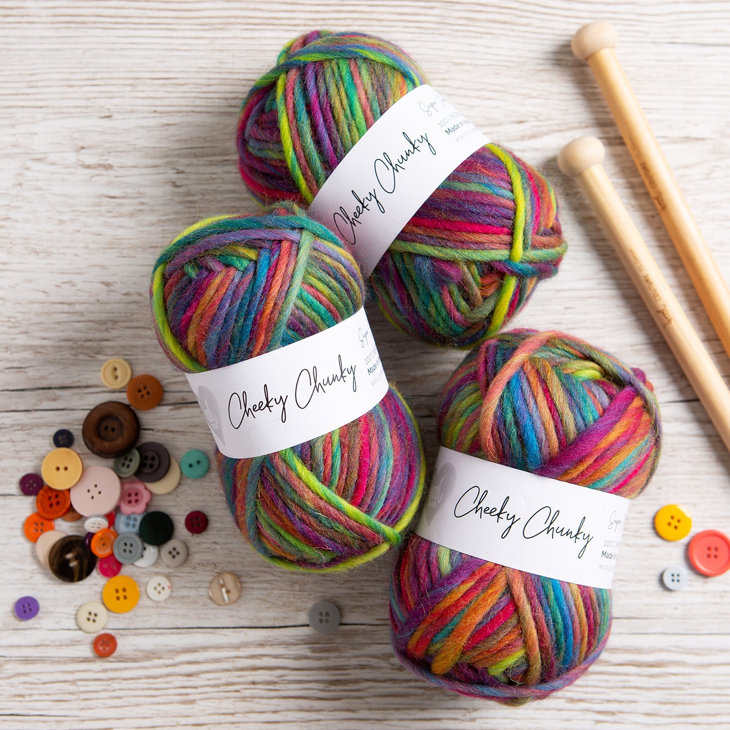 Cheeky Chunky Yarn Rainbow Twist 100g Ball 100% Merino Wool - Etsy