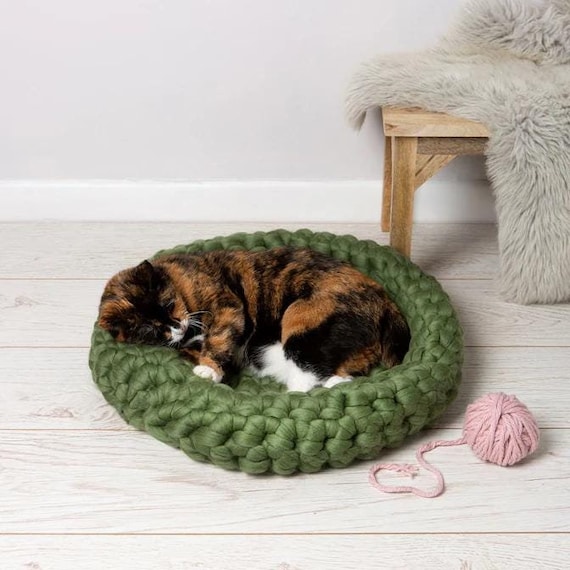 Trapillo Cama Para Gatos A Crochet Cama Para Gatos Tejida A