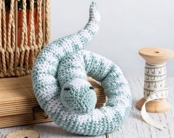 Snake Intermediate Crochet Kit | Cotton Toy Cyril | Safari Nursery | Snake Amigurumi Pattern By Wool Couture